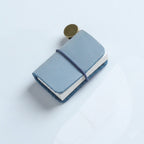 Misty Azure Blue Mist Wax Leather Mini Journaling Pendant - Unique Leather Gift