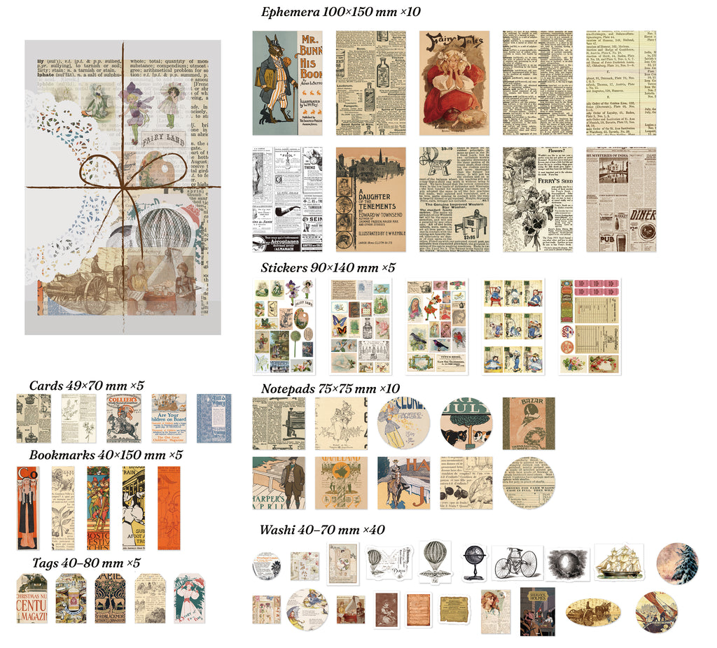 Modern Era theme — full layout of retro specimen pieces