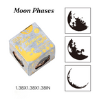 Celestial moon phases wooden stamp set dark academia aesthetic for scrapbooking