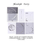 Moonlight Poetry elegant ephemera - silver foil stamping with romantic moon design