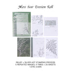 Moss Scarfing Roll elegant ephemera - nature-inspired silver foil botanical design