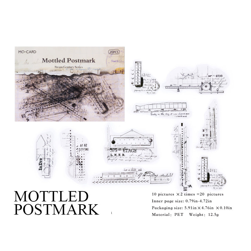 Mottled Postmark retro line art stickers - vintage postal theme
Pen Dust Letterhead 