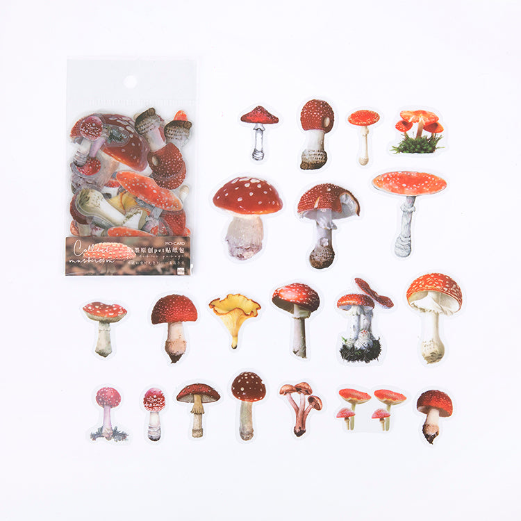 Mushroom Gathering sticker - Nordic forest theme waterproof decal 