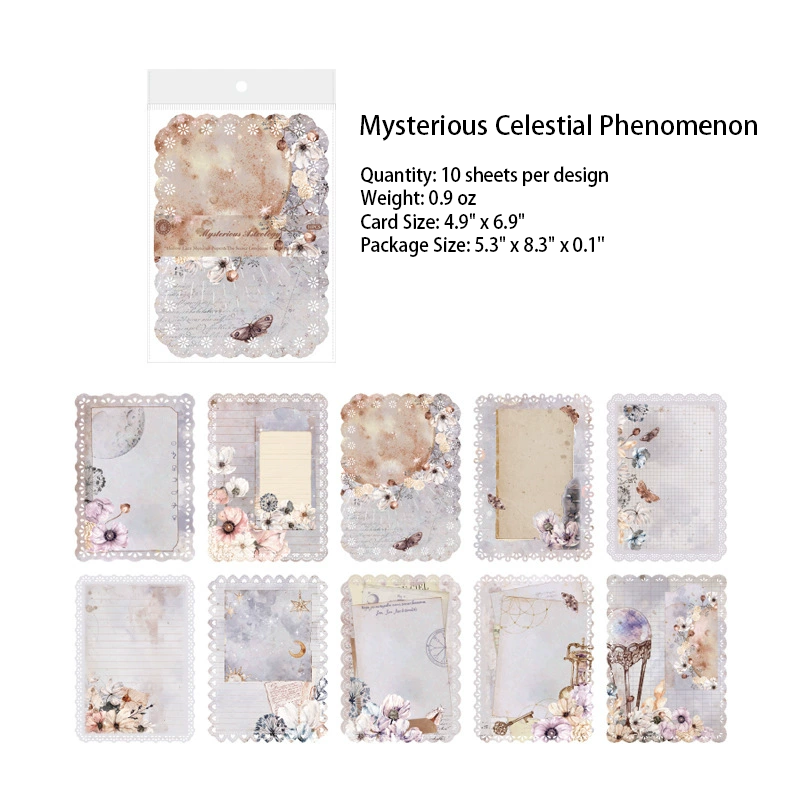 Mysterious Celestial design - vintage lace with celestial motifs