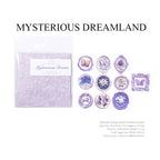 Mysterious Dreamland vintage floral wax seal sticker - enchanting purple design