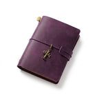 Mystic Plum aesthetic crazy horse leather mini journal kit, beautifully staged to highlight its rich color and pocket-sized design.
