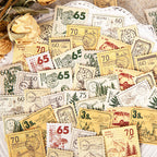Nature Post Office vintage stamp sticker collection featuring botanical and postal designs