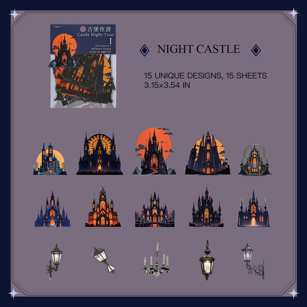 Night Castle design - dark fantasy gothic sticker