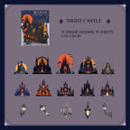Night Castle design - dark fantasy gothic sticker