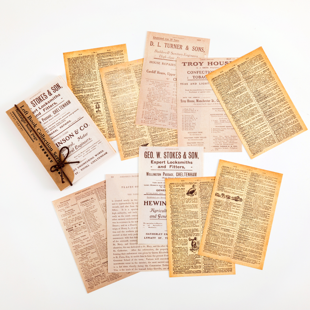 Attic Library Collection - Nostalgic Book Pages Vintage Letter Paper