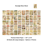 Nostalgic sheet music and childhood songs vintage washi stickers