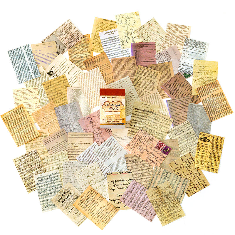Nostalgic Type theme — 100-piece grid of vintage typography papers