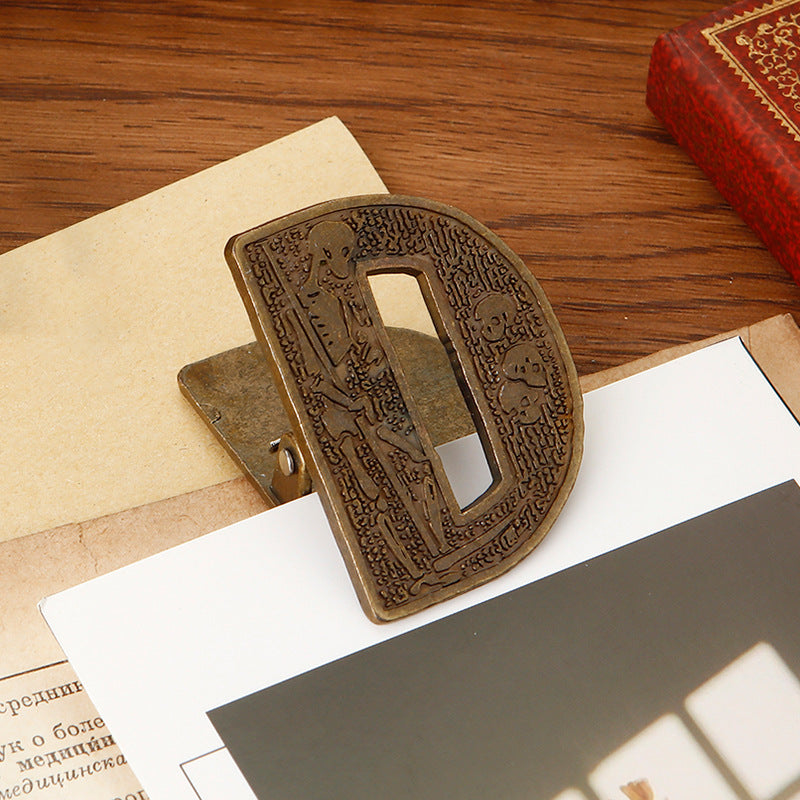 Vintage Initial Metal Clip | Heavy-Duty Junk Journal Page Holder