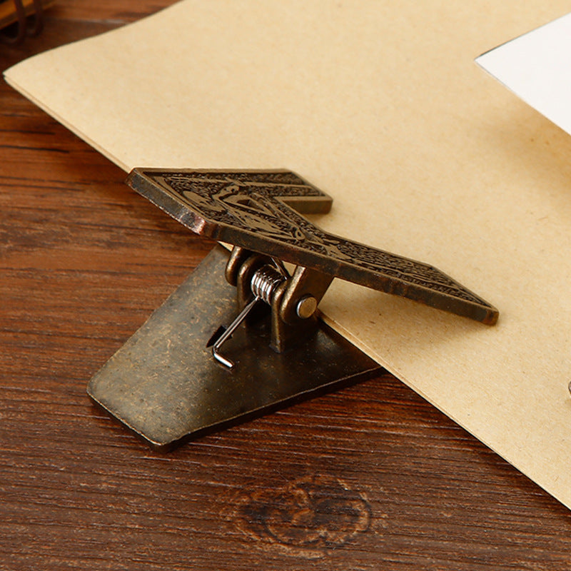 Vintage Initial Metal Clip | Heavy-Duty Junk Journal Page Holder