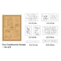 Vintage Text Rubber Stamp Set — 8 Piece Combination