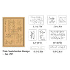 Vintage Text Rubber Stamp Set — 8 Piece Combination