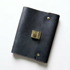 Obsidian Black genuine leather combination lock journal, A5 refillable notebook with compass embossing for secure executive daily notes.