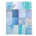 Oceanic blue palette mixed media journal kit with mesh and buttons