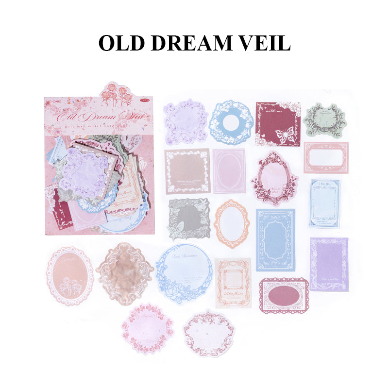 Old Dream Veil letterpress ephemera - ethereal vintage embossed paper design