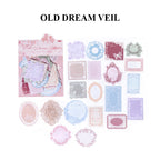 Old Dream Veil letterpress ephemera - ethereal vintage embossed paper design