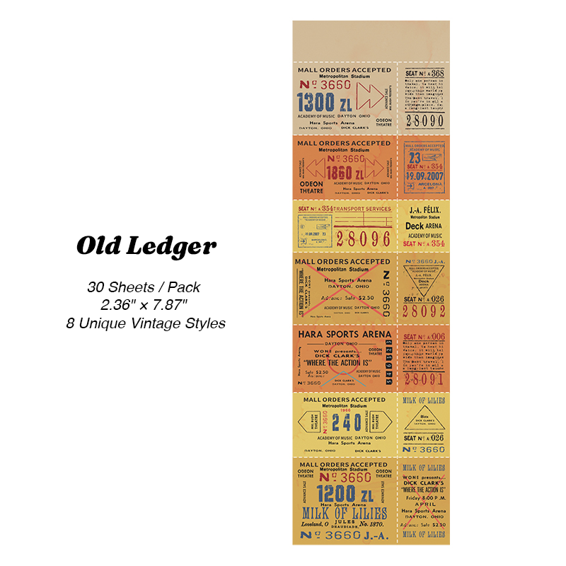 Antique ledger invoice sticker yellow paper aesthetic for financial journaling