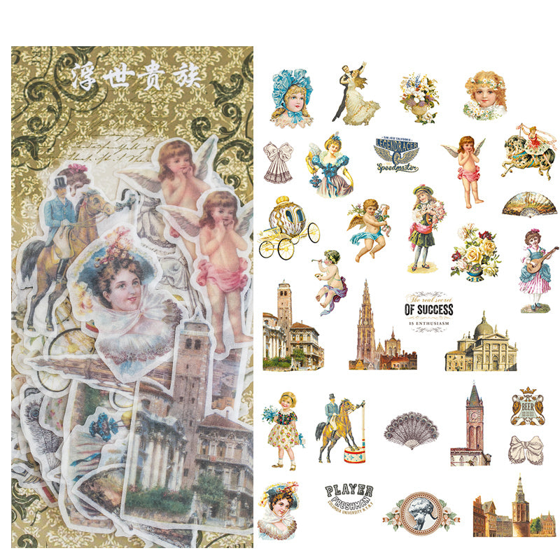 Old world society and vintage Victorian era washi stickers