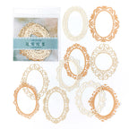 Ornate portrait frames vintage lace oval die-cut paper borders