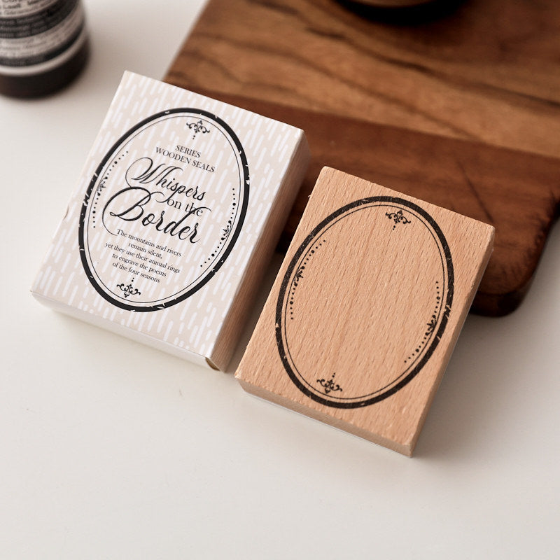 oval frame wooden stamp vintage ellipse border design whispers of the border