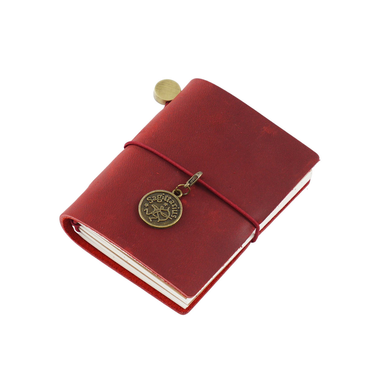 Oxblood red crazy horse genuine leather micro diary showing rustic texture and dark academia aesthetic