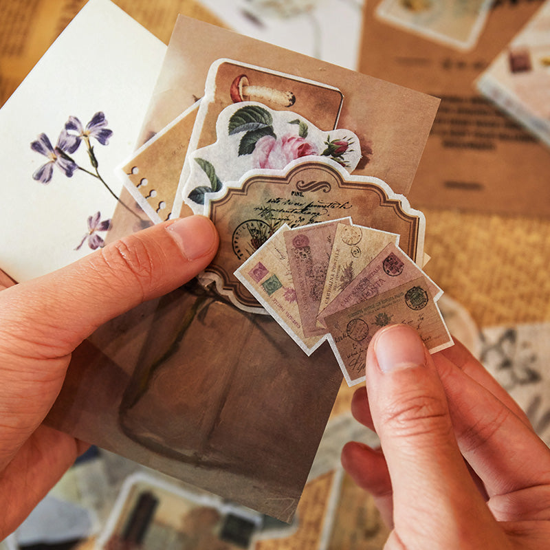 Paris themed washi sticker set - vintage travel journal decoration