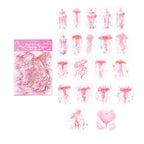 Peach Bloom colorway — full sheet of pink jellyfish designs