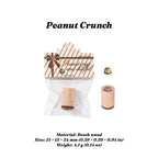 Peanut Crunch stamp with beech wood handle and product packaging