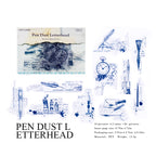 Pen Dust Letterhead retro line art stickers - vintage writing theme