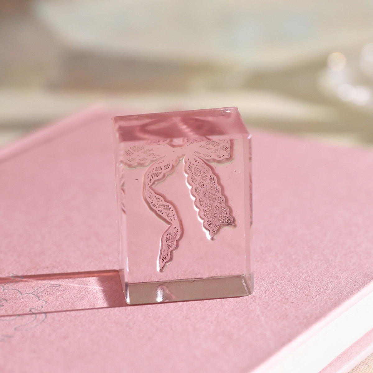 lace reverie clear stamp plaid bow gingham bowknot small acrylic stamp