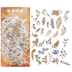 Plant Painting vintage botanical washi stickers with artistic plant illustrations