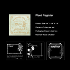 "Plant Register vintage wood stamp - botanical design for journaling"