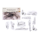 Vintage postal mark and stamp cancellation line art stickers in black for collage