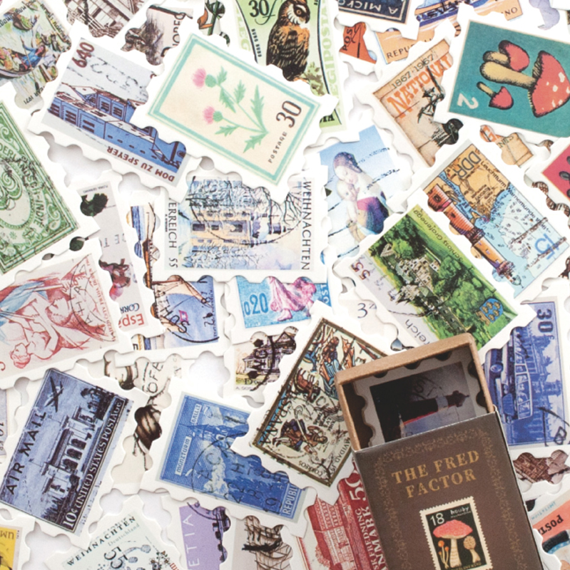 Postman Fred vintage mini cards featuring postal and mail carrier themed illustrations