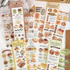 Clear PET tape with food illustrations - 3 sheets pre-segmented