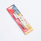 White precision craft knife pen retail packaging with 12 blades