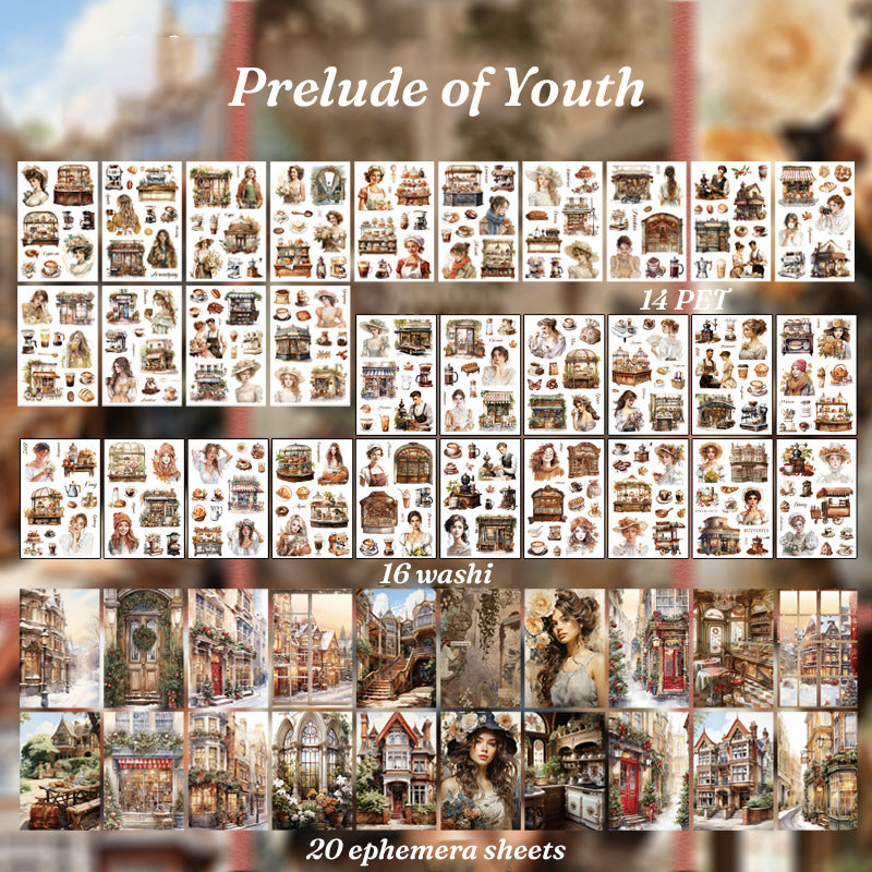 nostalgic poems prelude of youth full sheet chart 50 vintage sticker designs