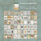 Preserving Memories vintage sticker design with nostalgic floral illustrations