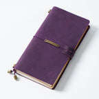 Purple crazy horse leather traveler's notebook, front view