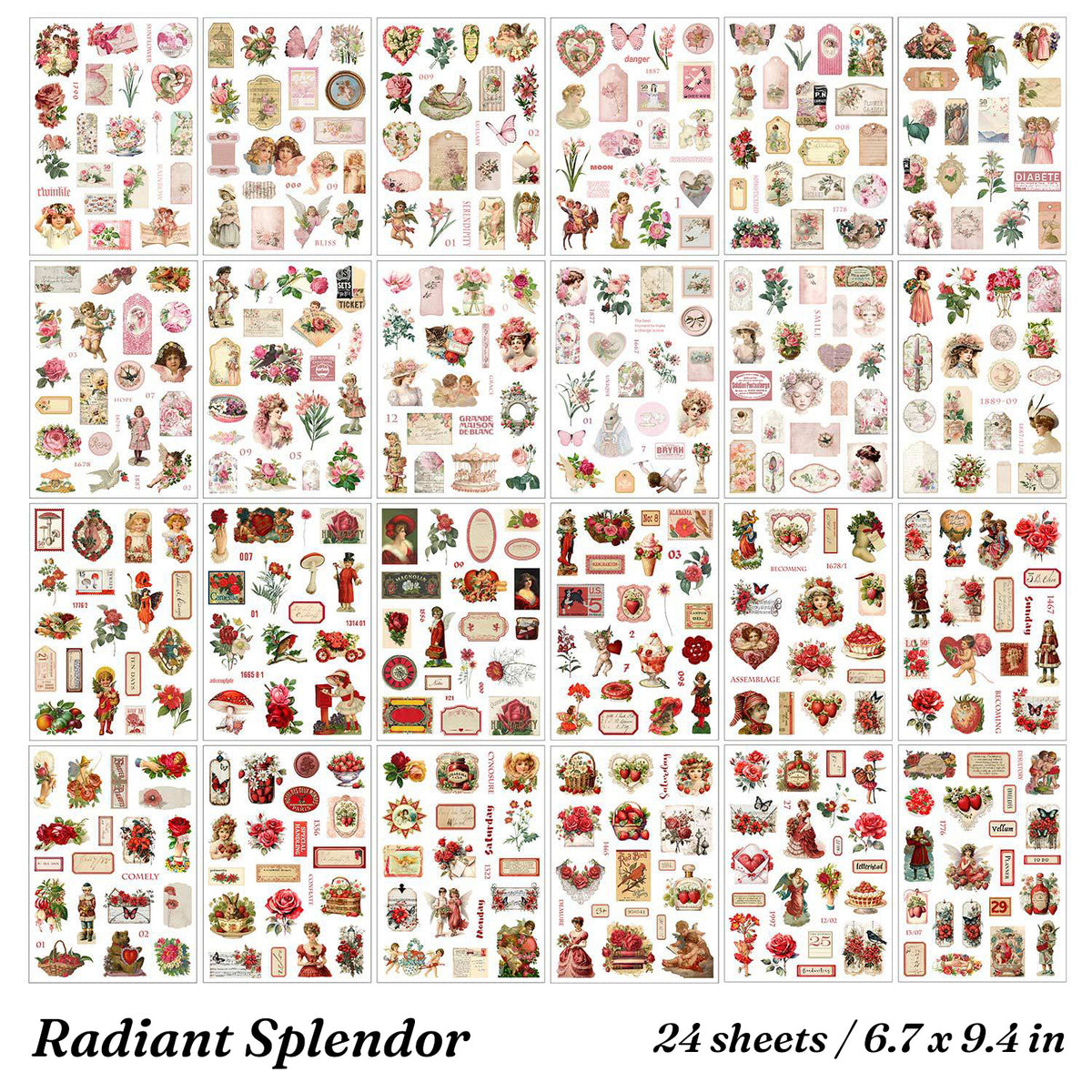 Years of Romance Sticker Book – 24 Washi Sheets, 4 Styles