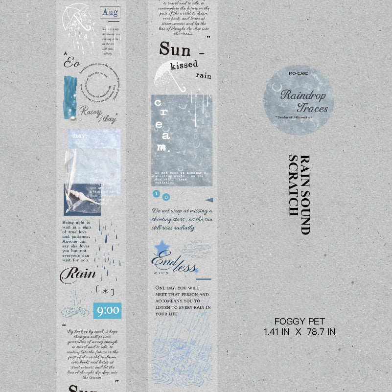 Rain Sound Scratch pattern - matte PET washi tape 36mm x 2m