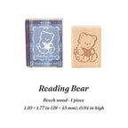 Vintage Hand-Drawn Bear Wooden Rubber Stamps — 8 Whimsical Designs