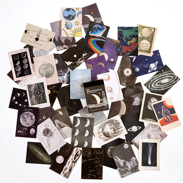 Reading themed artistic stickers with vintage library designs for book lover scrapbooking