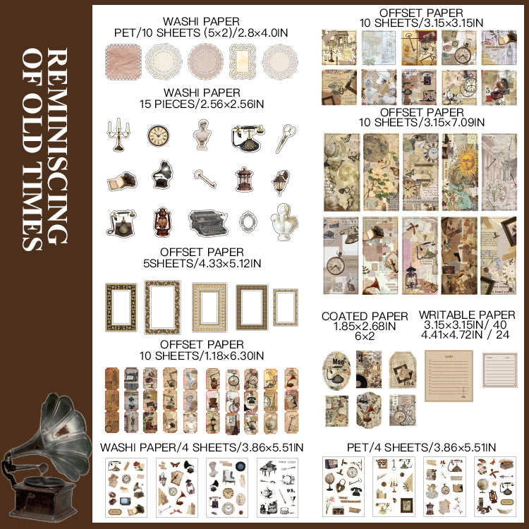 "Reminiscing of Old Times vintage paper - nostalgic natural history designs"