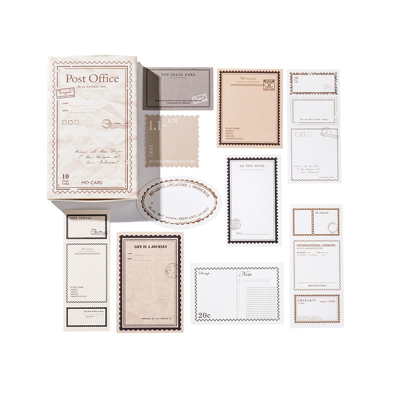 "Remote Post Office vintage memo sticker with nostalgic postal theme border"