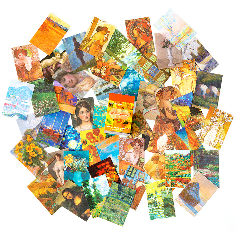 Renaissance theme — 100-piece grid of classical art papers